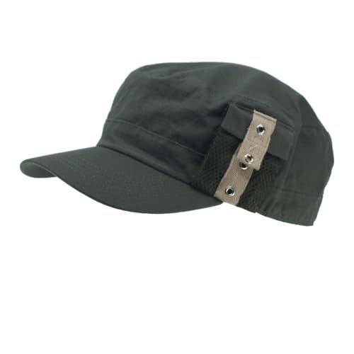 Image of The Vintage Year Heavy Stitching Washed Cotton Cadet Hat - Durable Military Baseball Cap for Men & Women, Outdoor Casual Wear