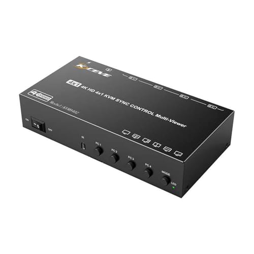 Black Game Control Synchronizer，Keyboard and Mouse Split-Screen Synchronization Device，4/8ports All-in-one，HDMI Multi-Screen Splitter(4 Ports)
