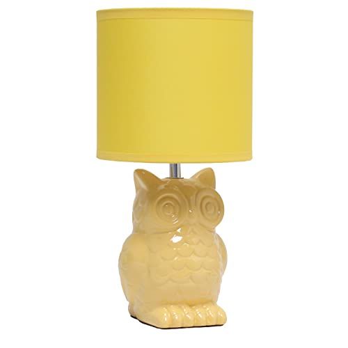 Simple Designs LT1136-DLN Lampe table hibou céramique 12.8" jaune