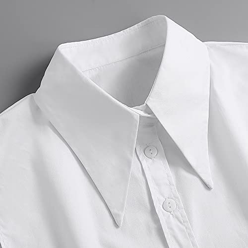 LoudSung Detachable Half Shirt Blouse False Collar Big Pointed Cotton Collar Elegant for Women Girls4