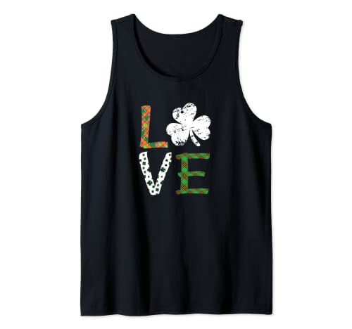 Día de San Patricio Camiseta Shamrock St Pattys Love Mujeres Niños Camiseta sin Mangas