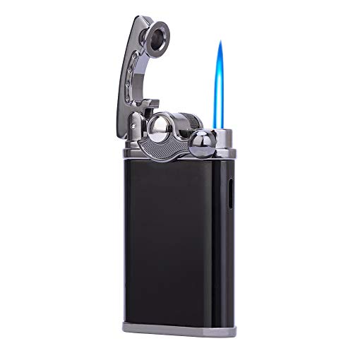 Jet Torch Cigar Lighter Retro Rocker Cigarette Lighter with Adjustable Flame Dial, Butane Refillable for Tobacco Pipe & Cigar