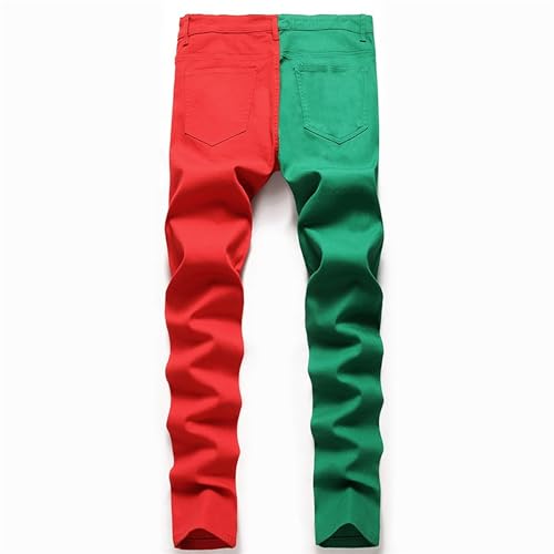 Maiyifu-GJ Men's Skinny Leg Patchwork Jeans Slim Fit Stretch Denim Pants Elastic Casual Fashion Streetwear Jean Trousers2