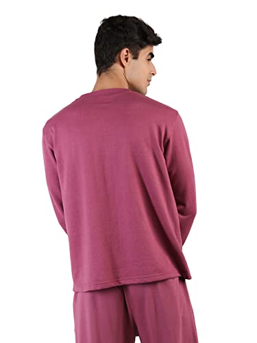 Image of CHKOKKO Men's Terry Cotton Loose Fit Full Sleeves Regular Fit T-Shirt
