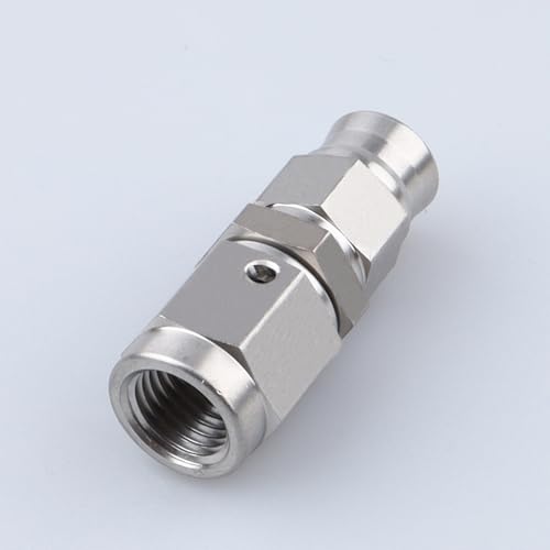 Image of Stainless Steel Straight Swivel Female -3AN 3 /8-24 Thread to AN3 Teflon PTFE Hose End Brake Fitting with Brass Olive Insert