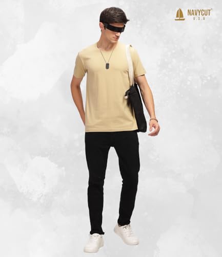 Image of Men T Shirt Cotton Round Neck | Solid Cotton Tee Half Sleeve | Breathable Casual T Shirt for Men | Stylish Round Neck Casual Wear | 12 Colors