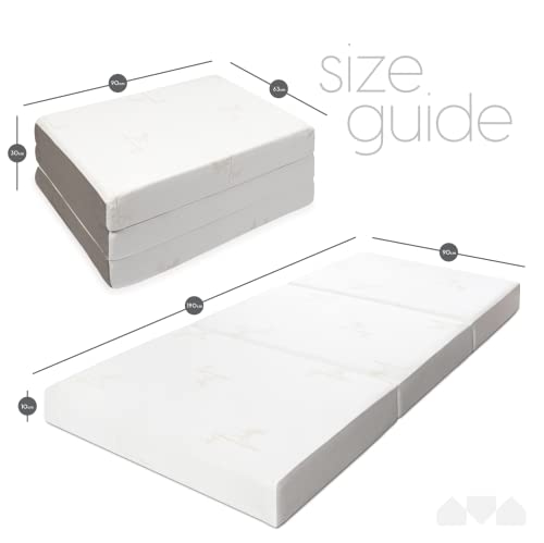 Milliard Premium Floor Futon Mattress, Thick Folding Mattress for Dormitories and Guests, Washable and Non Slip Cover, Support and Pressure Relief (Single Folding Mattress)