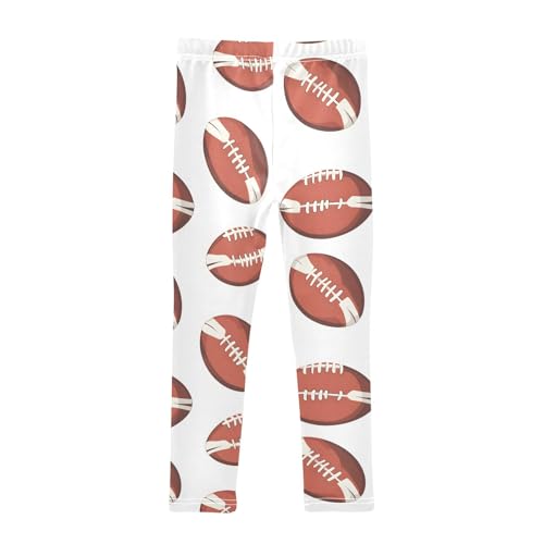 Orange Football A Girls Leggings Athletic Pants Tights Stretch Bottom2