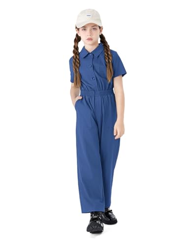 PATPAT Overalls Jumpsuits für Mädchen, Hose Mädchen Haremshose, Coole Mädchen Kleidung, Latzhose Cargo Hose Kinder Teenager, Schulen Parks Outdoor, Mädchen Kleid Einschulung 8-9 Jahre 128-134cm