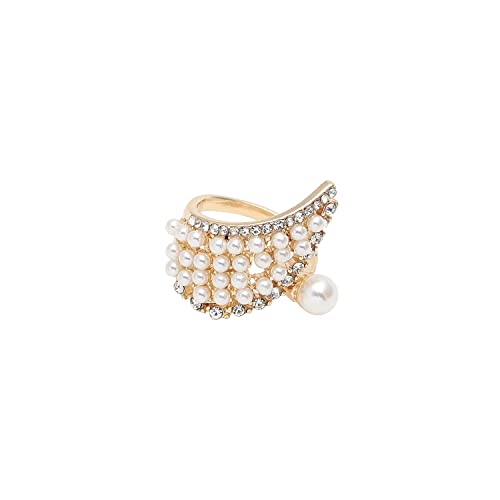 Image of SOHI Cocktail Ring for Women & Girls, Chunky Ring, Finger Ring, adjustable ring, Ladies Ring, Gold Plated Ring, aesthetic jewellery, hand ring for women
