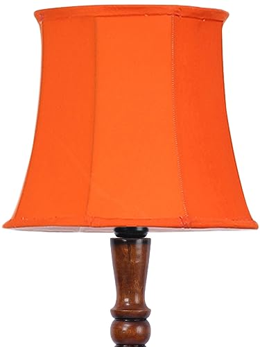 Image of Devansh Orange Cotton Wooden Floor Lamp -8