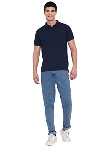 Image of Deniklo Cotton Blend Solid Plain-Regular Fit | Half Sleeves Polo Neck T-Shirts for Men (Available in Plus Size)