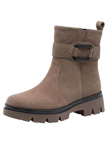 TAMARIS dam komfort boot platt halvlång stövel, pepper mocka, 39 EU, Peppar mocka, 39 EU