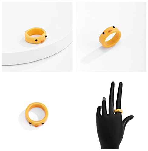 Pingyongchang 9Pcs Frog Clay Ring, Cute Animal Acrylic Resin Personalized Colorful Funny Rings Jewelry Gift For Women Teen Girls #TOP4