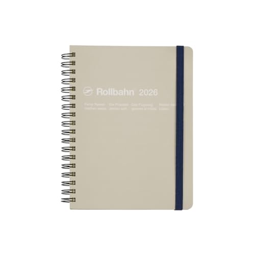 【デルフォニックス手帳 2026年版／2025年10月始まり】ロルバーンダイアリー L スケジュール帳 マンスリー（グレージュ）のサムネイル