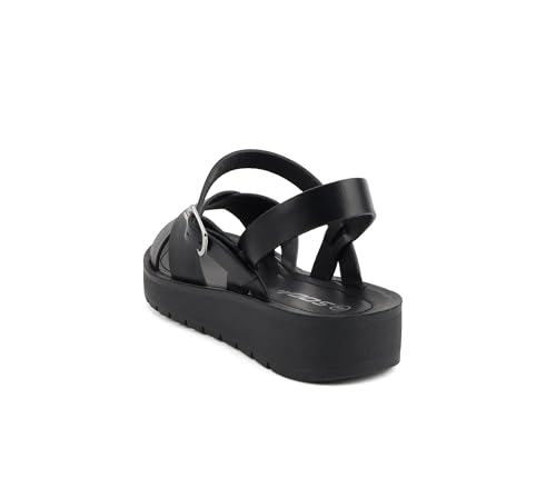Image of Soda CHESTER ~ Women Flat Sandals Flatform Ankle Buckle Criss Cross Band Straps Sandals Shoes (Gold Raffia, 5.5)