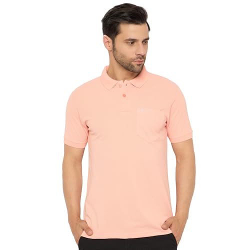 Image of NEVA Men's Regular Fit Half Sleeve Polo Neck T-Shirt with Chest Pocket