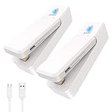 Mini Folienschweißgerät 2er Pack, 2 in 1 Wiederafladbar Bag Sealer mit Cutter Versiegelungsmaschine Hand Verschlussgerät für Plastiktüten Beutel Spänesäcke Lebensmittellagerung Snack