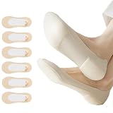 AYPOW 6PCS Ultra Corte Bajo Calcetines Invisibles Mujer con Almohadillas Esponja, Transpirables Nailon Absorber el Sudor Barco Calcetín Calcetine Cortos Tobilleros para Tacones Altos Zapatos Náuticos