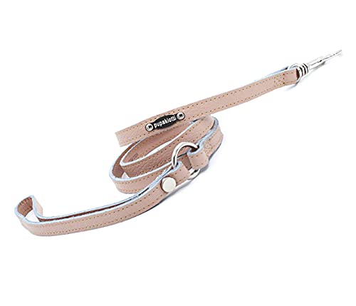 Pupakiotti Basic Hundeleine aus echtem Leder, handgefertigt in Italien (Double-Rosa, 12 mm) Cover