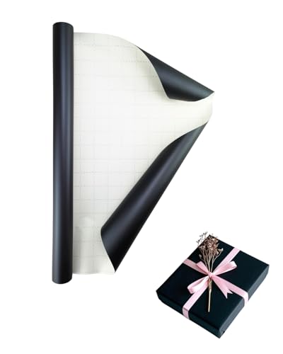Mattglanz Geschenkpapier,Mattes Geschenkpapier Metallisch Geschenkpapierrolle für Weihnachten, Geburtstage, Ostern und alle festlichen Anlässe (Schwarz, 43cm*3m)