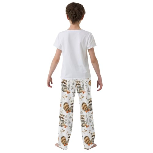 Pajama Pants Raccoon Autumn Pattern Long Sleep Pants Lounge Bottoms 7