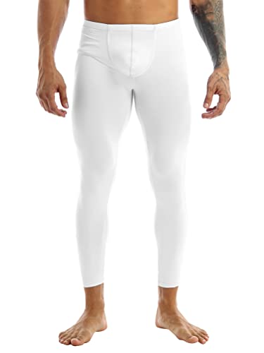 Aislor Men's Smooth See Through Low Rise Bulge Pouch Long Trousers Leggings Pants Underwear