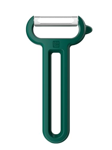 Linoroso Pelapatate Professionale Seghettato di Tipo Y con Punta per Pela Patate e Verdura Frutta, Affilato e Liscio, Impugnatura Confortevole - Verde