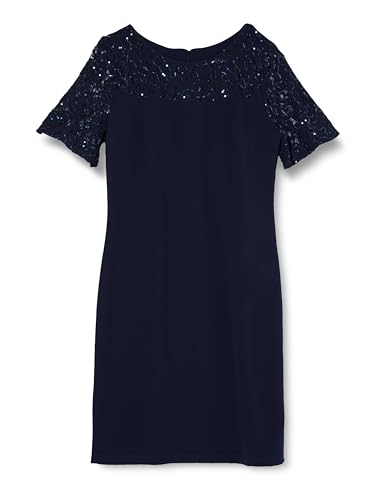 Gina Bacconi Vestido de cóctel de Encaje con canesú Bordado, Azul Marino, 42 para Mujer