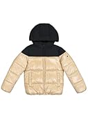 Champion Legacy Outdoor G (405041) – WR Woven Nylon Cirè 37gr Kapuzenjacke, Mehrfarbig Tan Brown/Schwarz (ASG/NBK), 11–12 Jahre (L) Mädchen FW24
