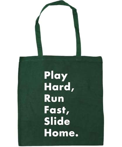 Hippowarehouse Play Hard, Run Fast, Slide Home Tote Shopping Gym Beach Bag 42cm x38cm, 10 litres