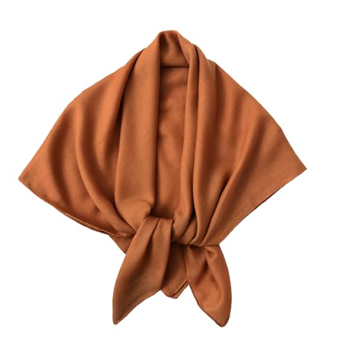 Alexis Leroy Foulard 90x90cm Carré Grand Format Imitation Coton Lin Écharpe Polyvalente Uni pour Femme Marron Clair
