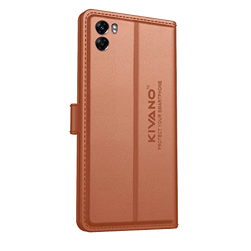 Image of KIVANO Oppo A77 4G Professional Series Wallet Case | Luxurious Design | Premium | PU Leather Flip Case Back Cover - Coffee