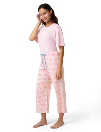 Image of HUE Women's Spring Pajama Separates Soft Whimsical Print Pjs with Flowers, Animals, Garden Themed Pjs, Cocktails