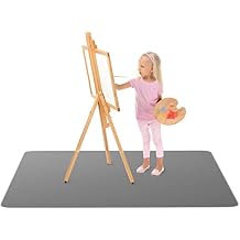 Super Jumbo Splat Mat 60 x 60 Extra Large Waterproof and Washable Protective Mess Mat for Floors and Tables During Arts Crafts Painting Playtime and Mess  Dark Grey, Jumbo- 5ft x 5ft 60" x 60"