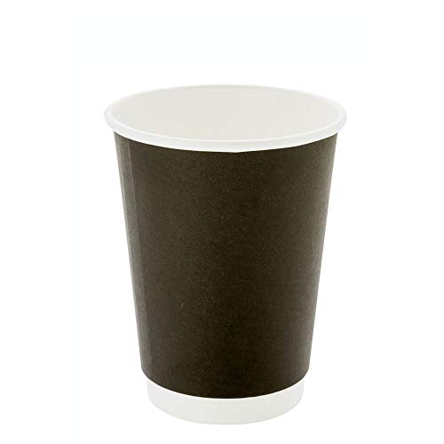 Image of Restaurantware 12 Ounce Paper Cups, Pack of 25 Double Wall Disposable a€ inch Leakproof, Recyclable, Black Paper Insulated Hot Beverage Holders, with Matching Lids Available for Purchase Separately
