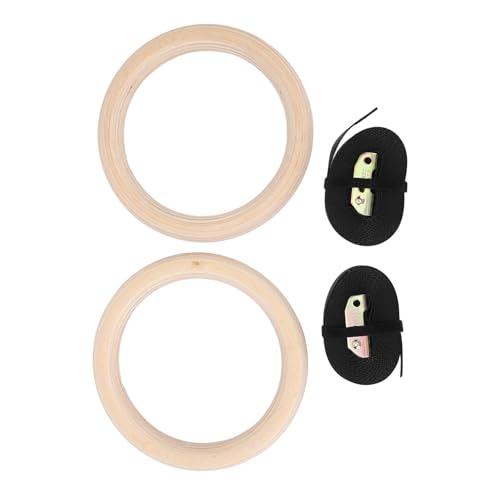 Anéis de Ginástica de Madeira, Conjunto de Anéis de Puxar para Cima Anéis de Ginástica de Madeira de
