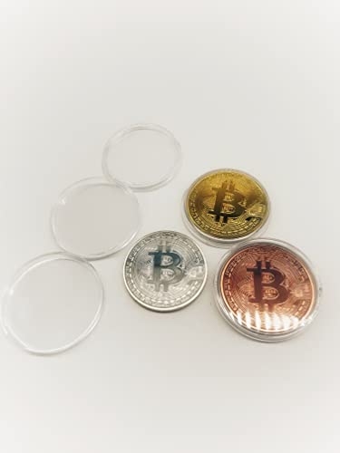 3Pcs Bitcoin Coin Physical Blockchain Cryptocurrency in Protective Collectable Gift Featuring Original Commemorative Tokens Chase Coin BTC Cryptocurrency Gold Silver and Bronze - Image 4
