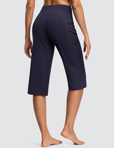 Image of ISEEGZ 15 inch / 18 inch / 21 inch / 25 inch Capri Pants for Women High Waist with Pockets Women's Capris Workout Yoga Pants Loose Straight Leg