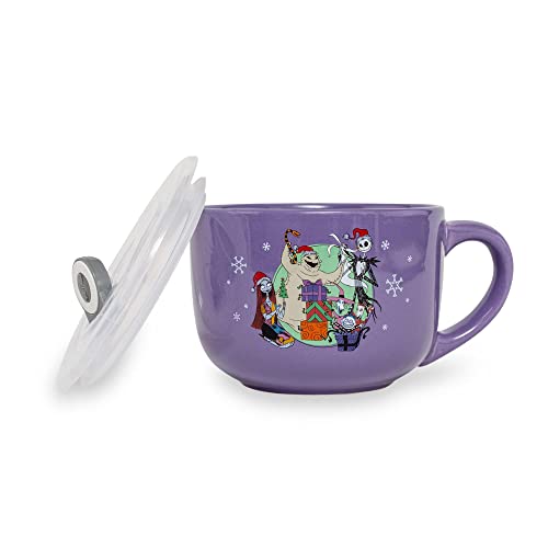The Nightmare Before Christmas Disney Merry Scary Ceramic Soup Mug With Lid #TOP4