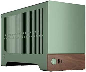 Fractal Design Terra Jade - Wood Walnut Front Panel - Small Form Factor - Mini ITX Gaming case – PCIe 4.0 Riser Cable – USB Type-C - Anodized Aluminum Panels