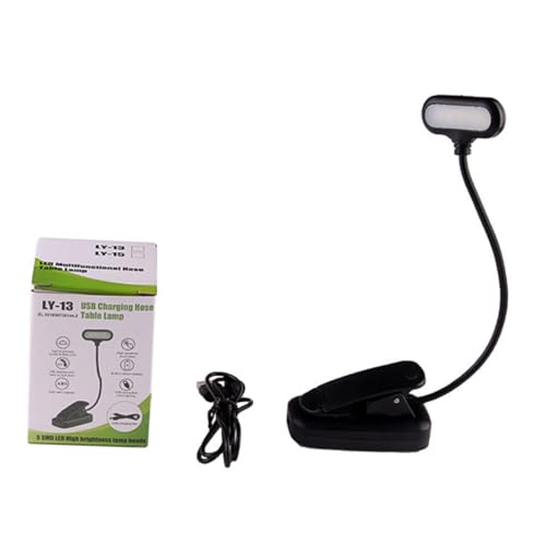 LALAFINA LED USB Charging Reading Light with Adjustable Gooseneck Clip Book Lamp for Students Bright LED Spotlight for Reading Bed Office and Camping Activities