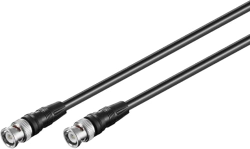 goobay BNC Kabel 1m, RG58 Koaxialkabel mit 50 Ohm, Antennenkabel mit BNC Stecker für Funkgerät und Videotechnik - 50272
