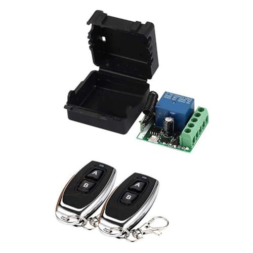 FPHADO Interruptor de Control Remoto InaláMbrico de 433 MHz MóDulo Receptor de Relé Universal DC12V 1CH Transmisor de RF Control Remoto de 433 MHz