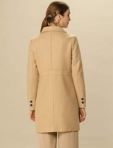 Allegra K Women's 2025 Winter Outerwear Mid-Long Double Breasted Pea Coat4