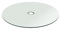 Fab Glass and Mirror 48 Patio Round 1/4" Thick Tempered Flat Edge Polish with 2” Inch Hole Glass Table Top, 48 Inch, Clear