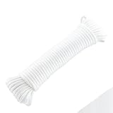 TOWSWELL 550 Paracord Nylon Rope 50Ft - 7-Strand Parachute Cord 4mm White, Multi-Purpose for Crafting, Camping & Outdoor Use