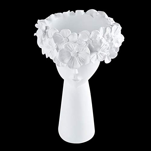 Pot de fleurs résine blanc petit modèle pour mini cactus et succulente - 3