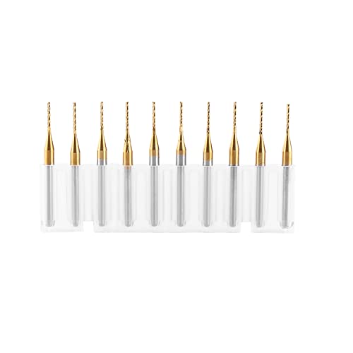 Image of Srliya 9 * 6 * 1 4 - Flute end Mill Set 0.5 mm 0.5mm end Mill 10pcs Coat Tungsten Carbide End Mill Engraving Bits Milling Cutter 3.175mmx1mm