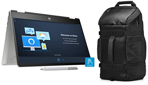 Image of HP Pavilion x360 Core i5 10th Gen Alexa Enabled Laptop (8GB /256GB SSD /Win 10 /MS Office /Inking Pen /FPR) 14-dh1010TU & Odyssey Backpack